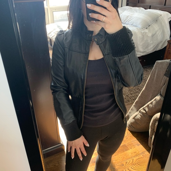 Guess Jackets & Blazers - Genuine Leather Biker Jacket